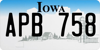 IA license plate APB758
