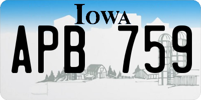 IA license plate APB759