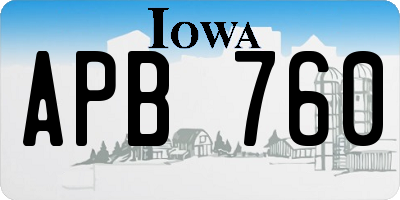 IA license plate APB760