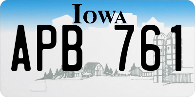 IA license plate APB761