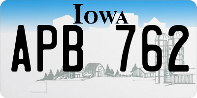 IA license plate APB762