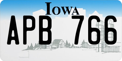 IA license plate APB766