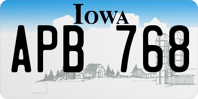 IA license plate APB768
