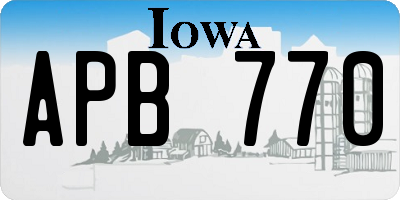 IA license plate APB770