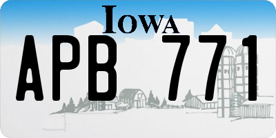 IA license plate APB771