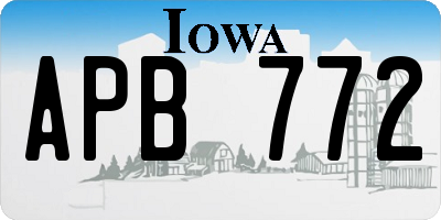 IA license plate APB772