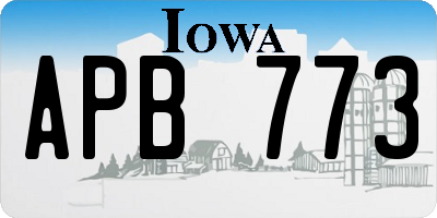 IA license plate APB773