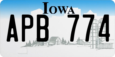 IA license plate APB774