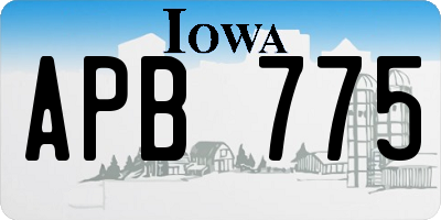 IA license plate APB775