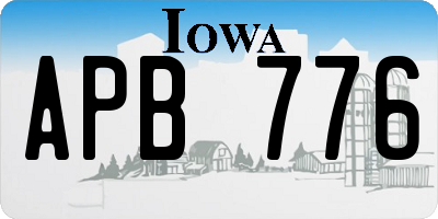 IA license plate APB776