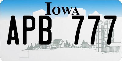 IA license plate APB777