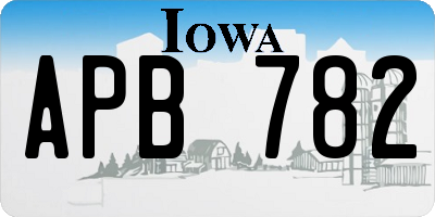 IA license plate APB782