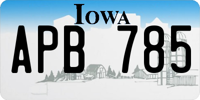 IA license plate APB785
