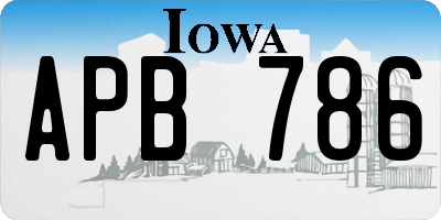 IA license plate APB786