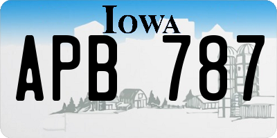 IA license plate APB787