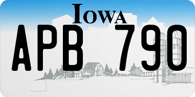 IA license plate APB790