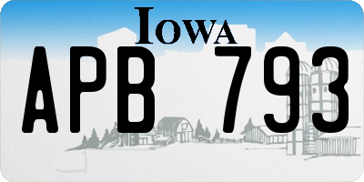 IA license plate APB793