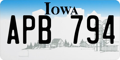 IA license plate APB794