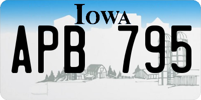 IA license plate APB795
