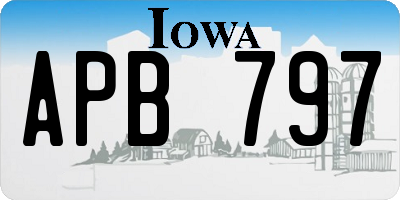 IA license plate APB797