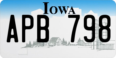 IA license plate APB798