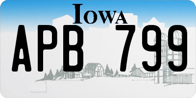 IA license plate APB799