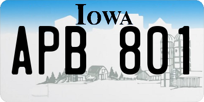 IA license plate APB801