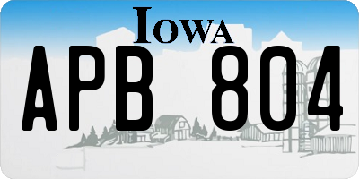 IA license plate APB804