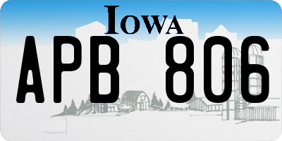 IA license plate APB806