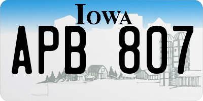 IA license plate APB807