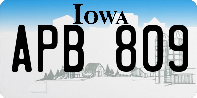 IA license plate APB809