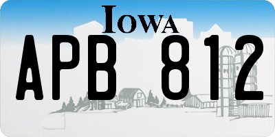 IA license plate APB812