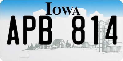 IA license plate APB814