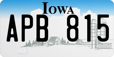 IA license plate APB815