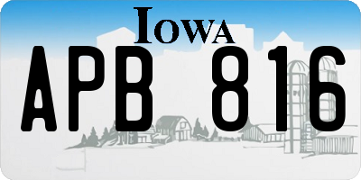 IA license plate APB816