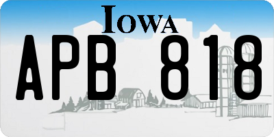 IA license plate APB818