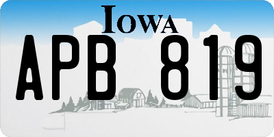 IA license plate APB819