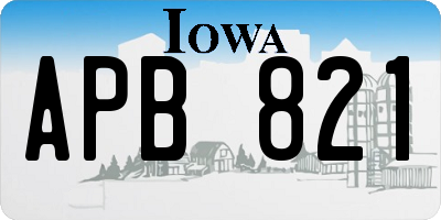 IA license plate APB821