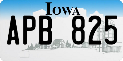 IA license plate APB825