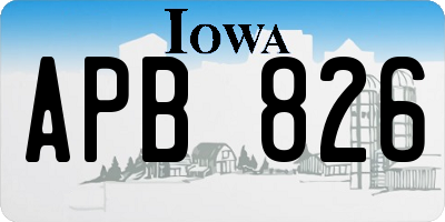 IA license plate APB826