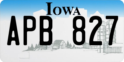 IA license plate APB827