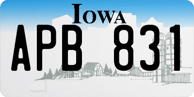 IA license plate APB831