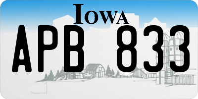 IA license plate APB833