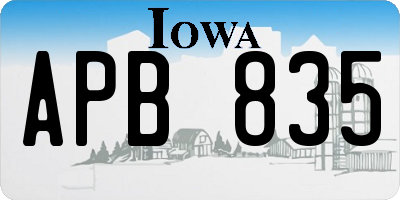 IA license plate APB835