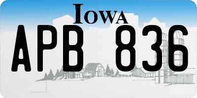 IA license plate APB836