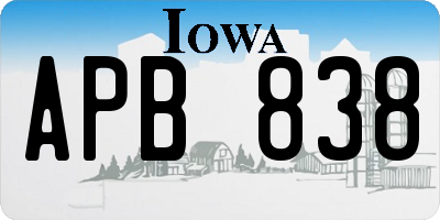 IA license plate APB838