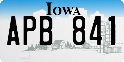 IA license plate APB841