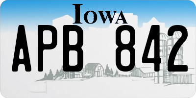IA license plate APB842