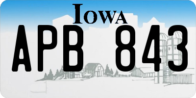 IA license plate APB843
