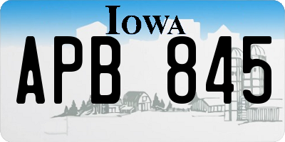 IA license plate APB845